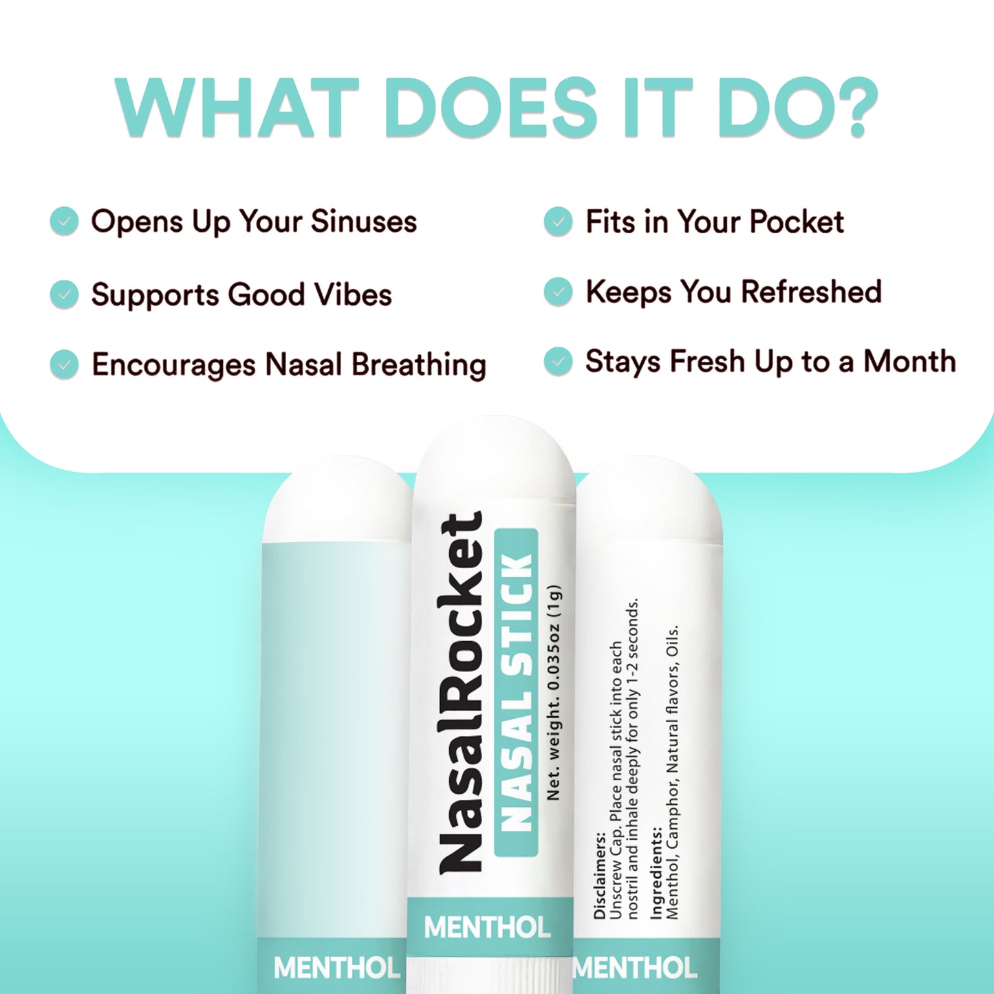 OxyBio NasalRocket Nasal Sticks (4 Pack)