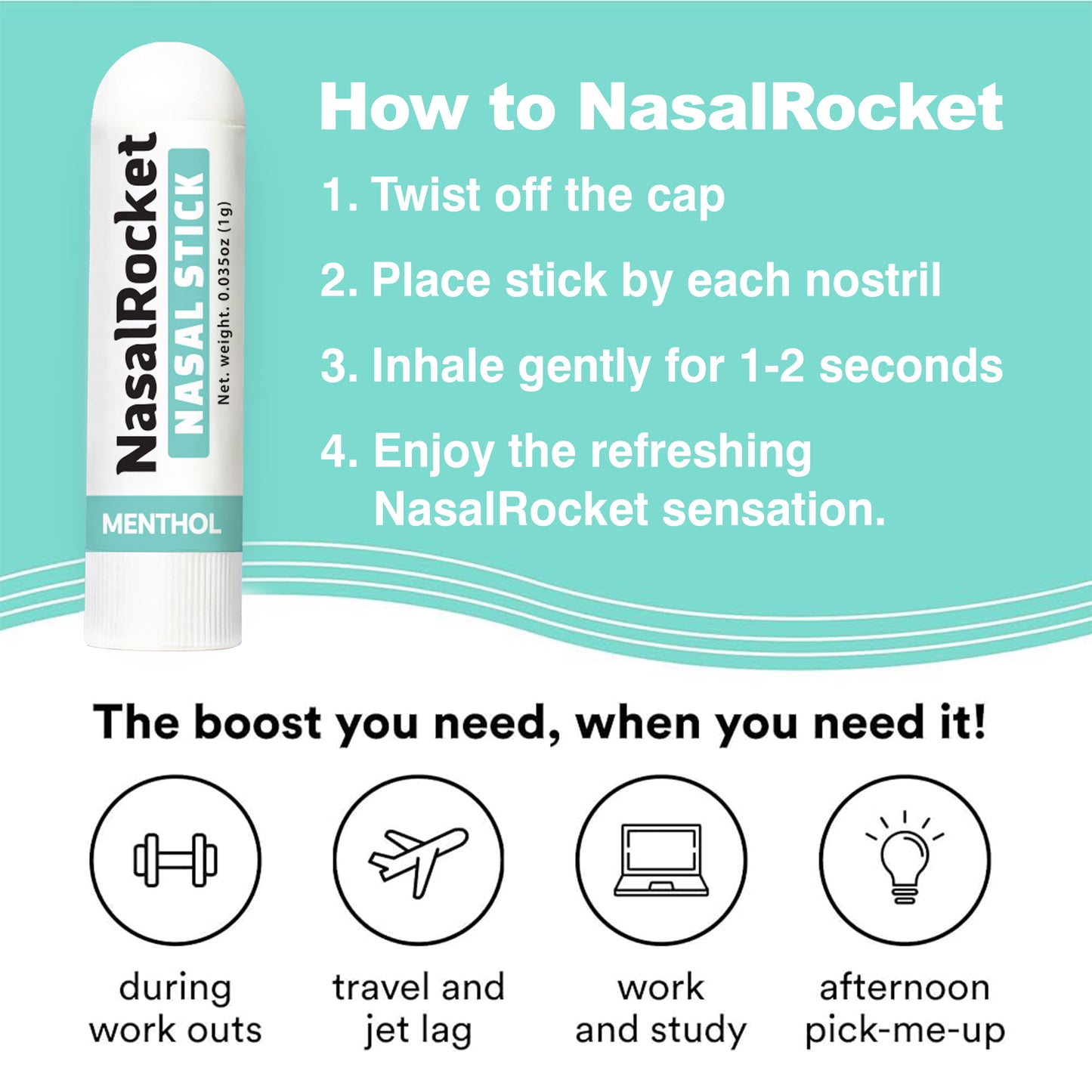 OxyBio NasalRocket Nasal Sticks (4 Pack)
